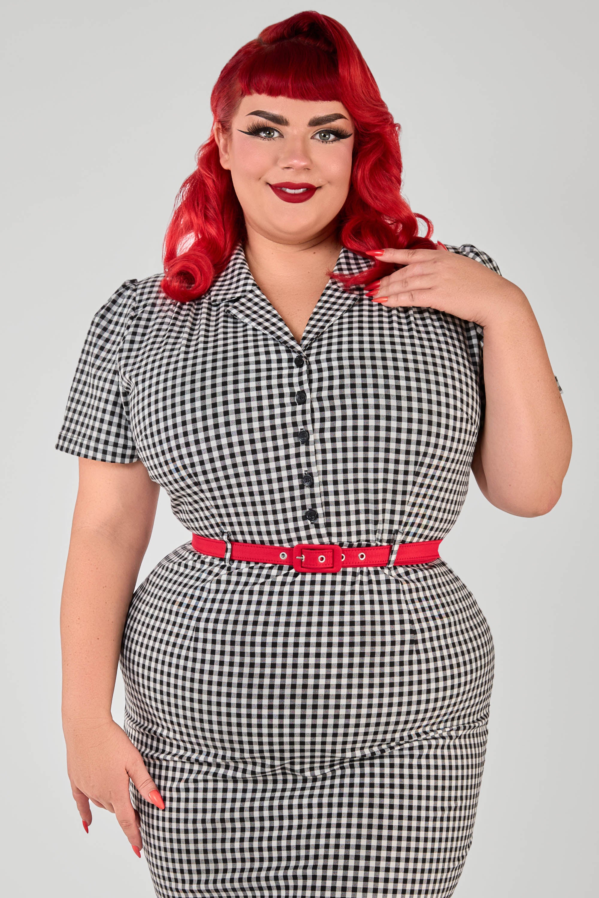 Alexandrea Gingham Pencil Dress - Image 3