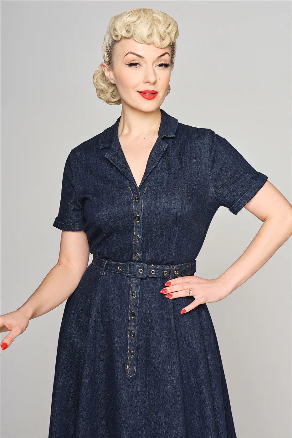 Caterina Denim Swing Dress - Image 4