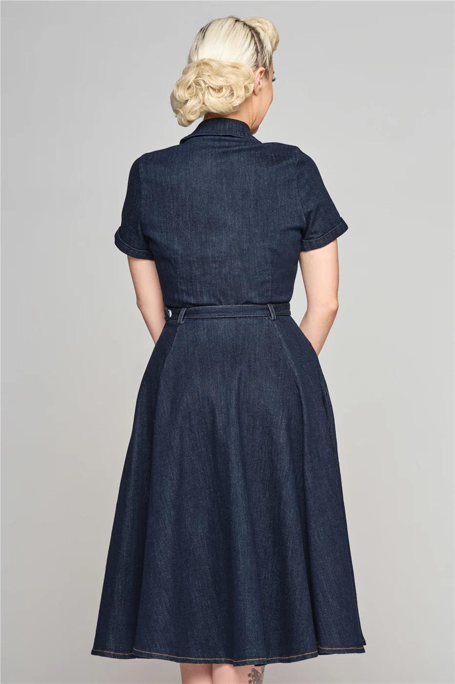 Caterina Denim Swing Dress - Image 6