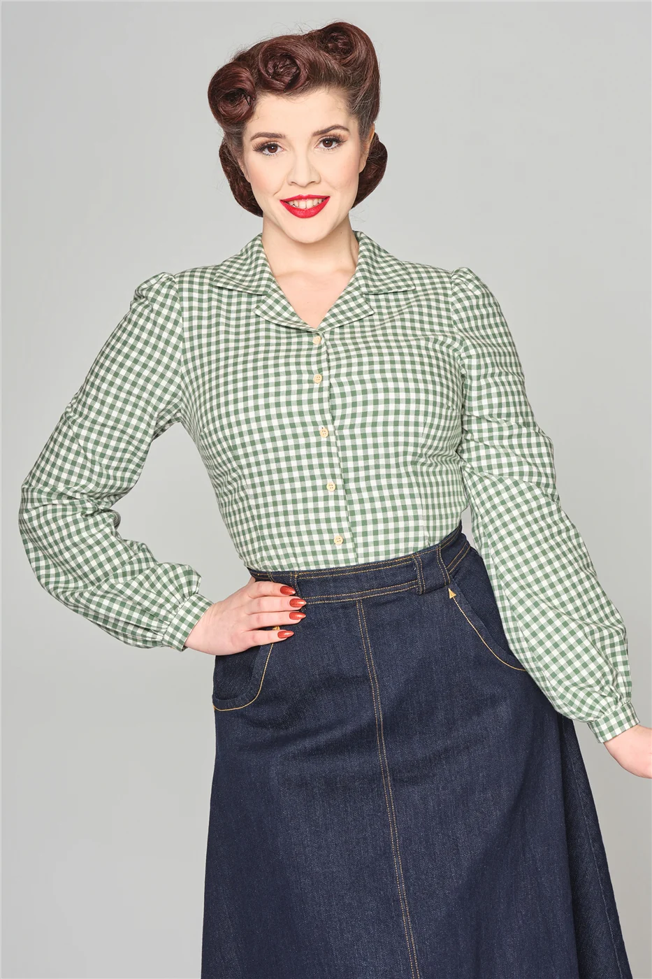 Jerry Gingham Blouse - Image 5
