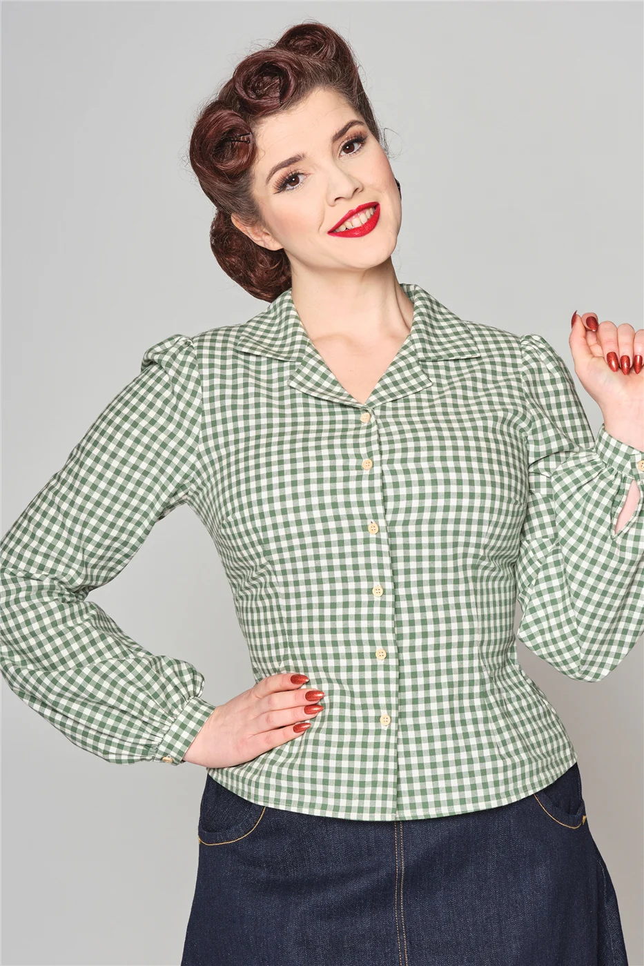 Jerry Gingham Blouse - Image 6