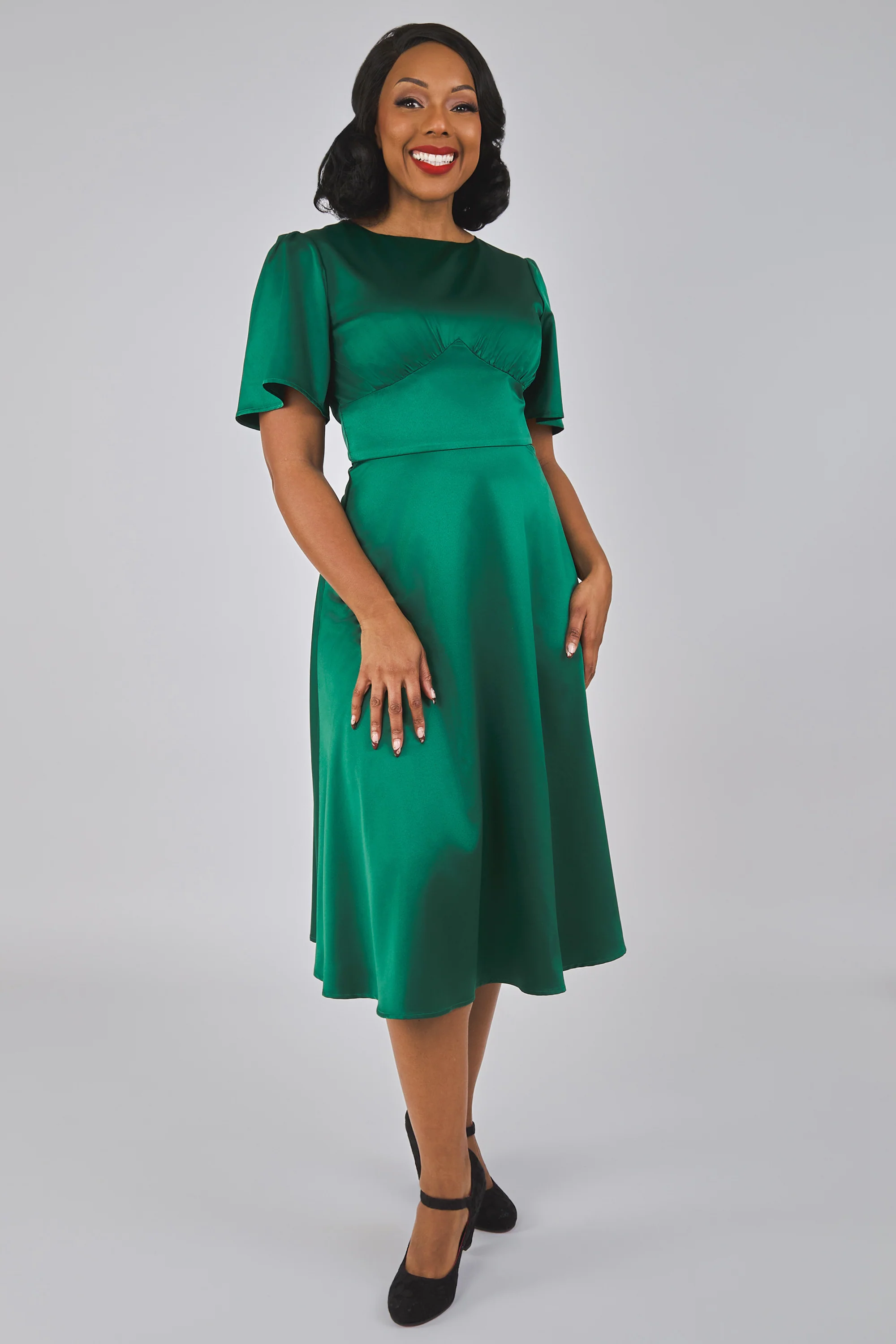 Joan Tie Back Flared Dress - Image 3