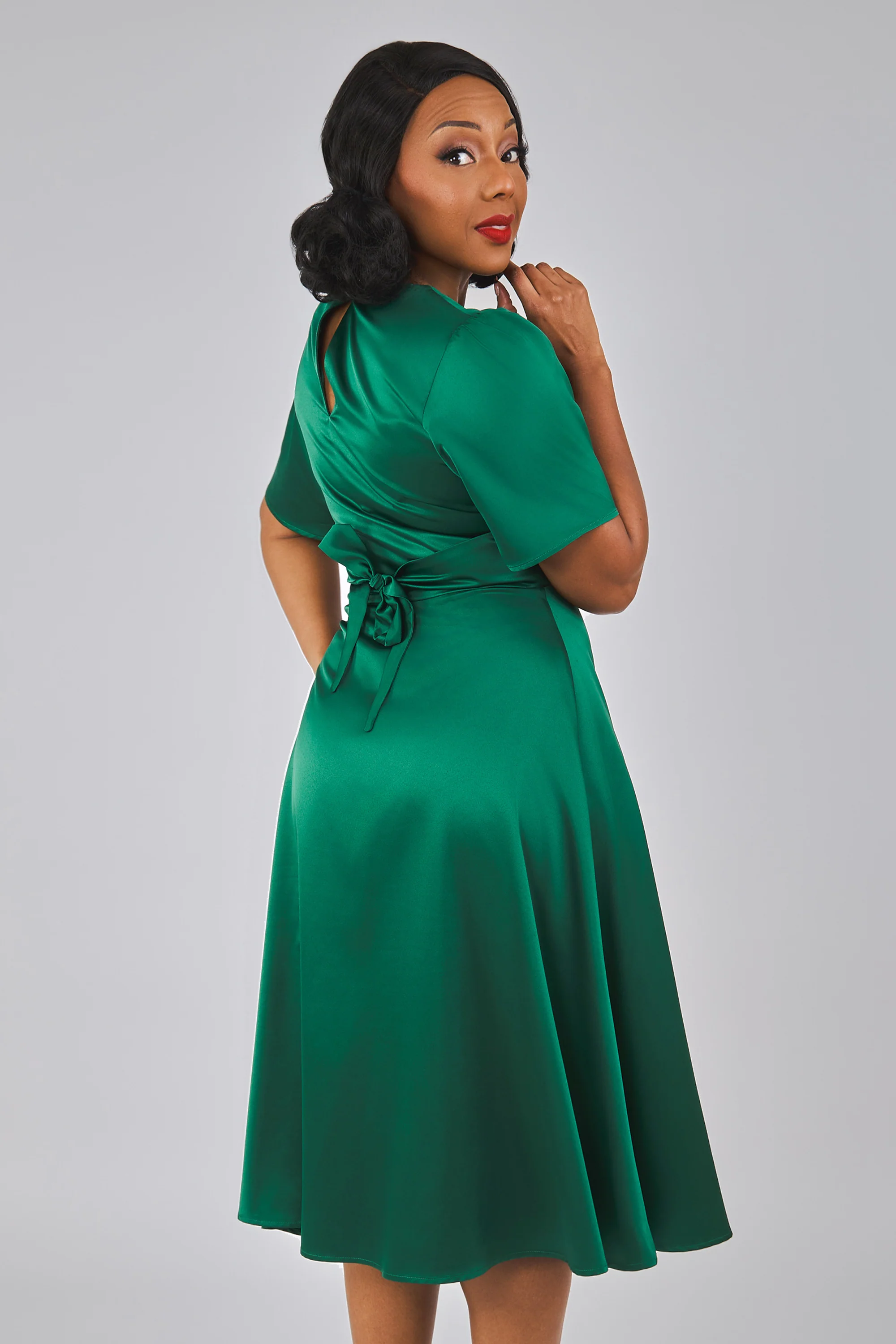 Joan Tie Back Flared Dress - Image 4