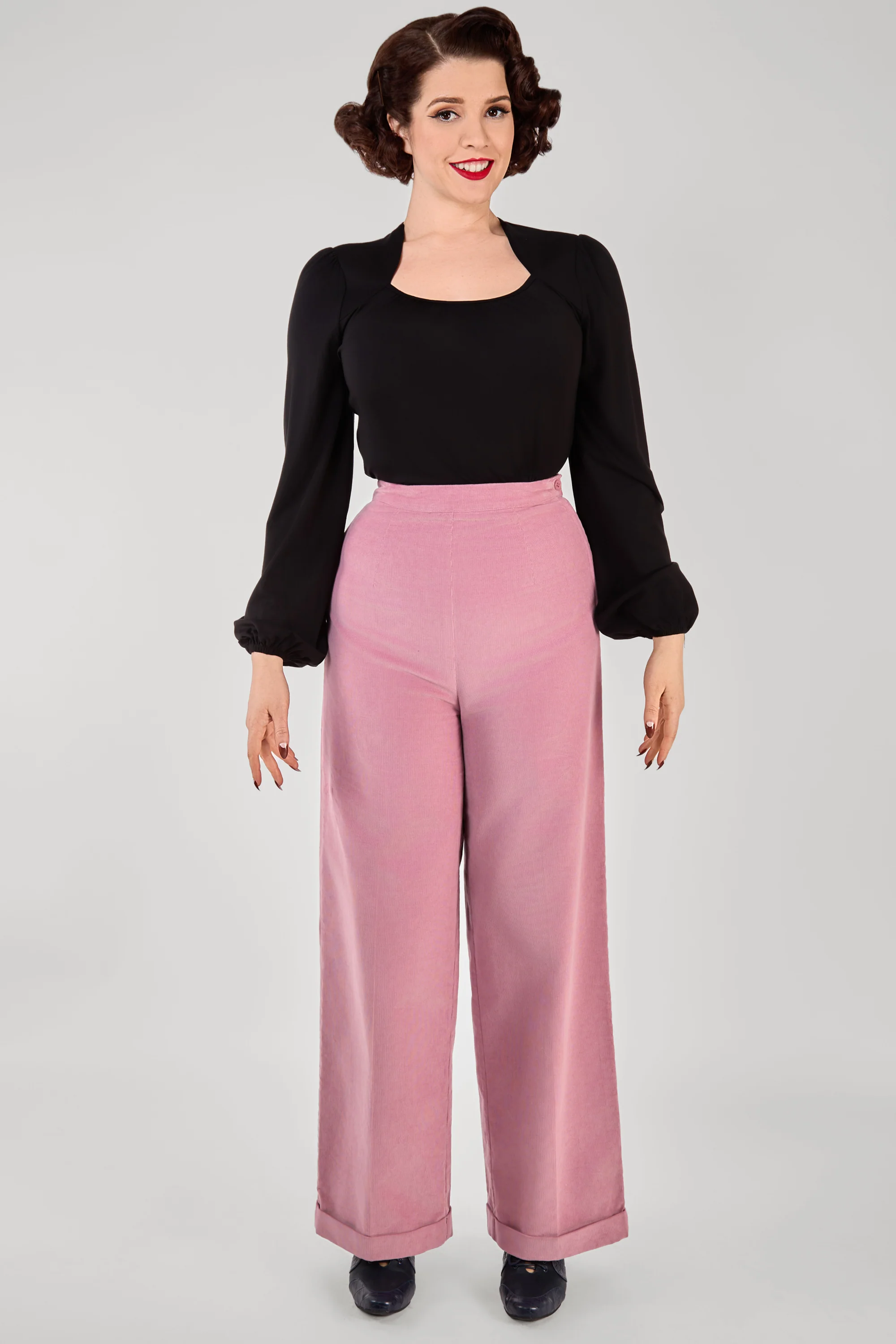 Leslie Black Balloon Sleeve Jersey Top - Image 4