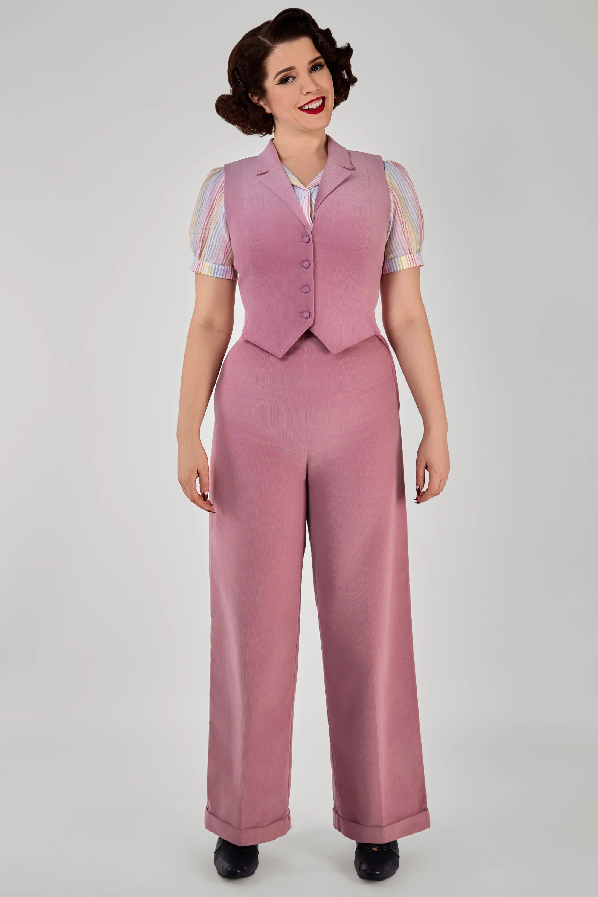 Professor Pink Corduroy Waistcoat - Image 7